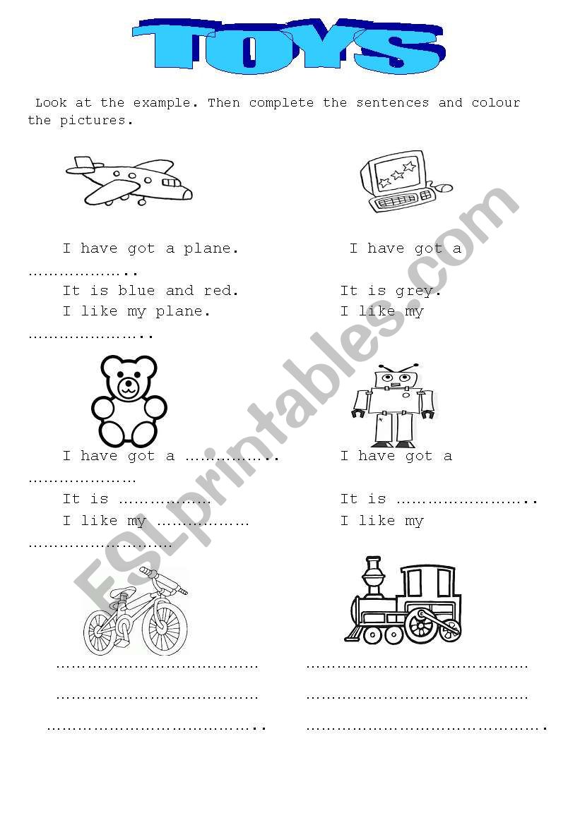 toys worksheet