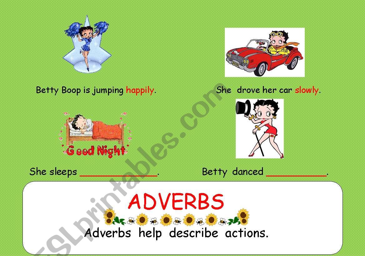 Adverbs worksheet