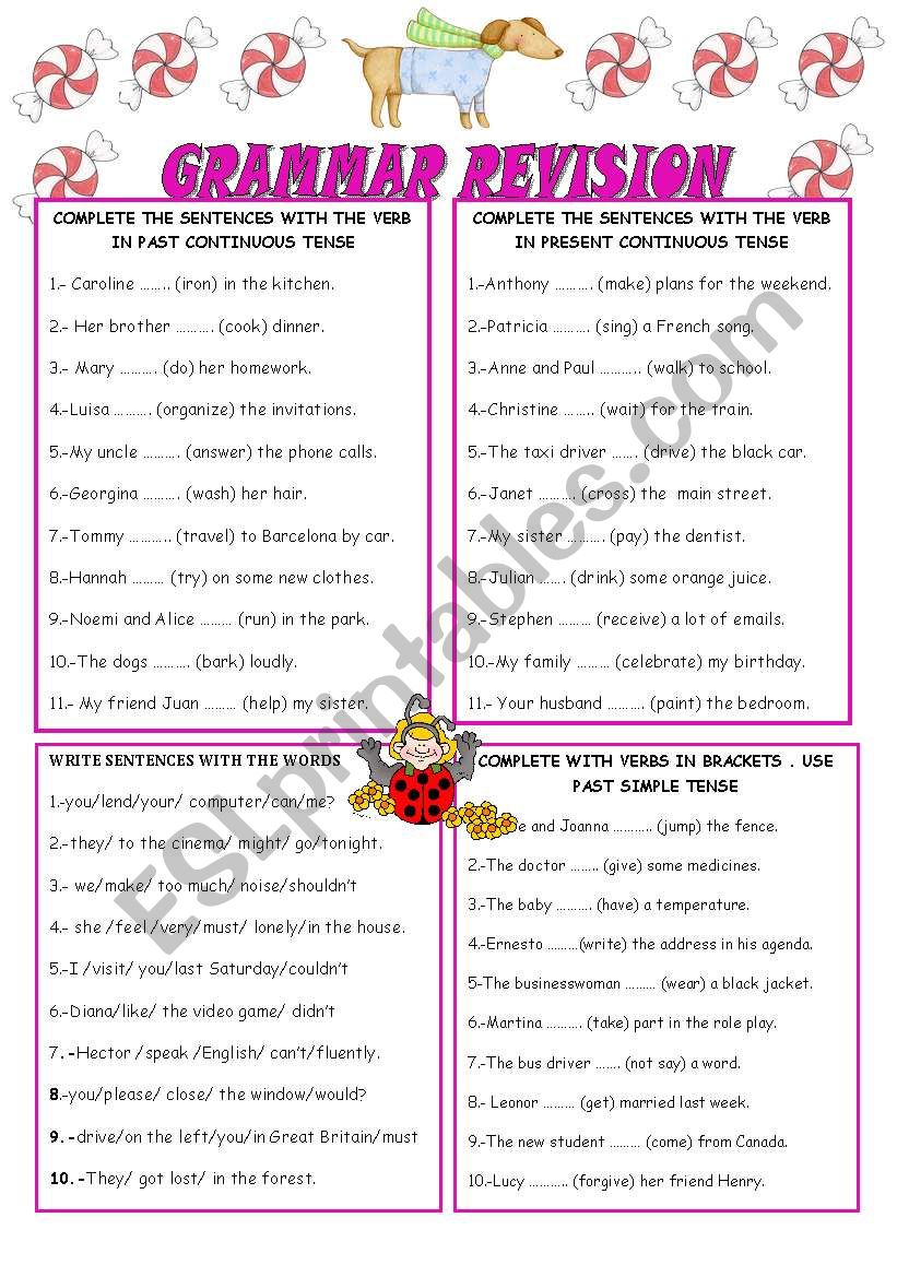 GRAMMAR REVISION worksheet