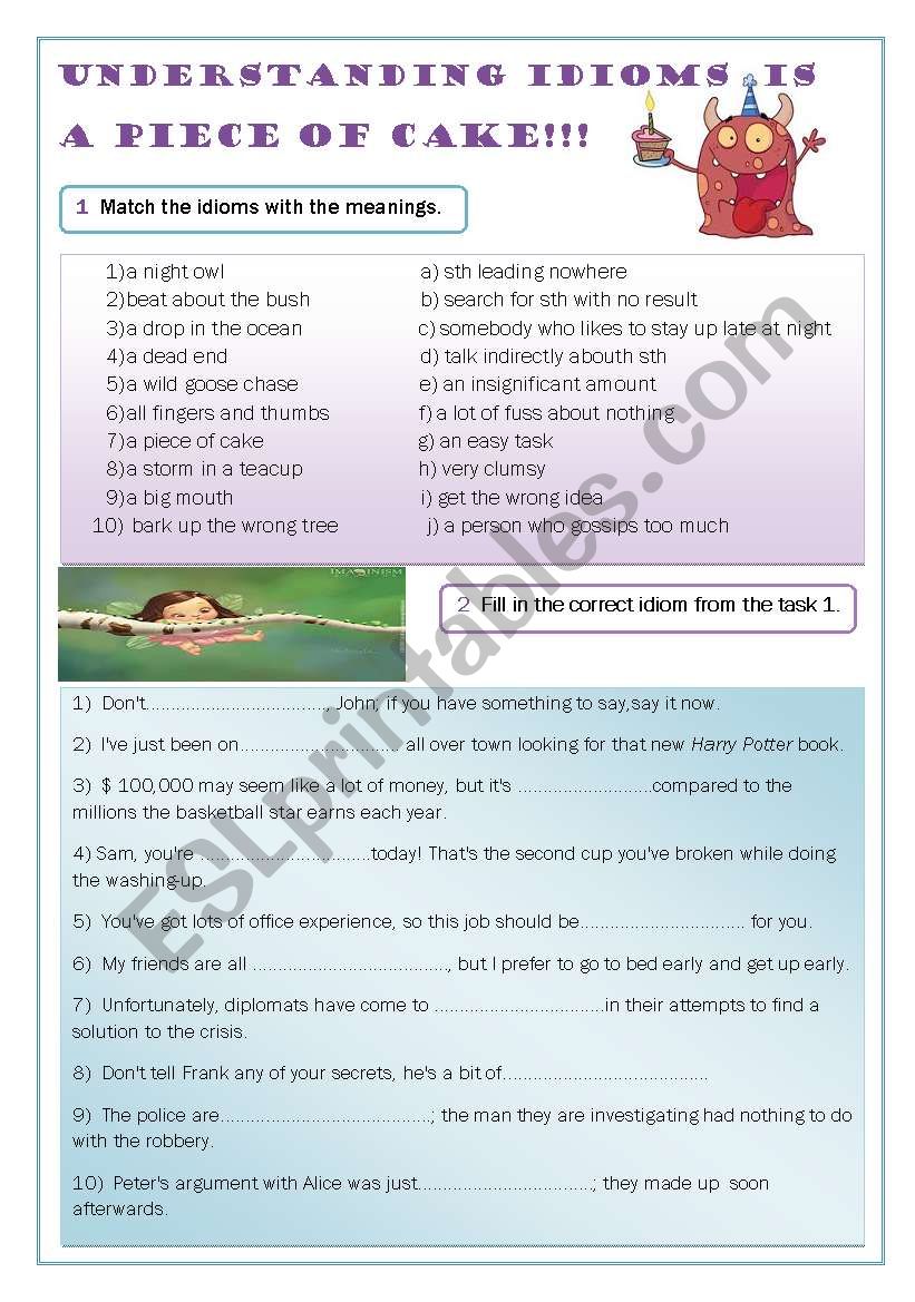 Understanding idioms is a piece of cake