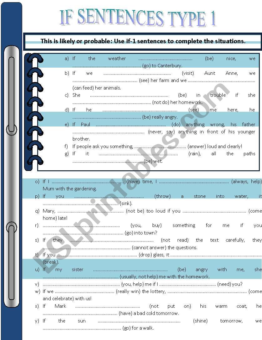 1st conditional  worksheet