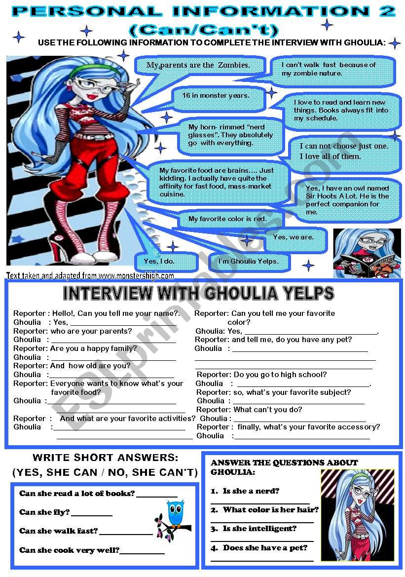 PERSONAL INFORMATION 2 - GHOULIA