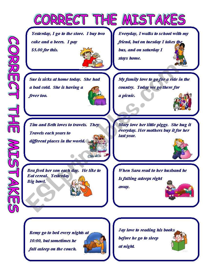 CORRECT THE MISTAKE II worksheet