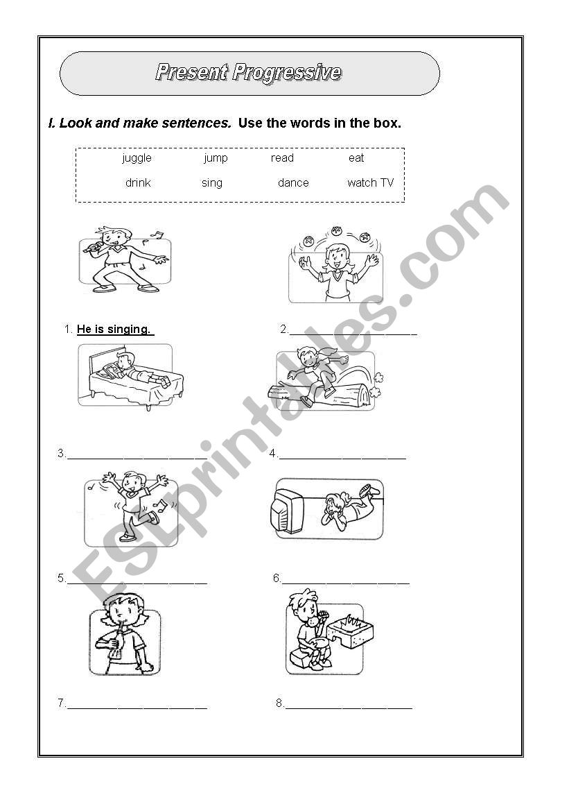 Present Progressive worksheet