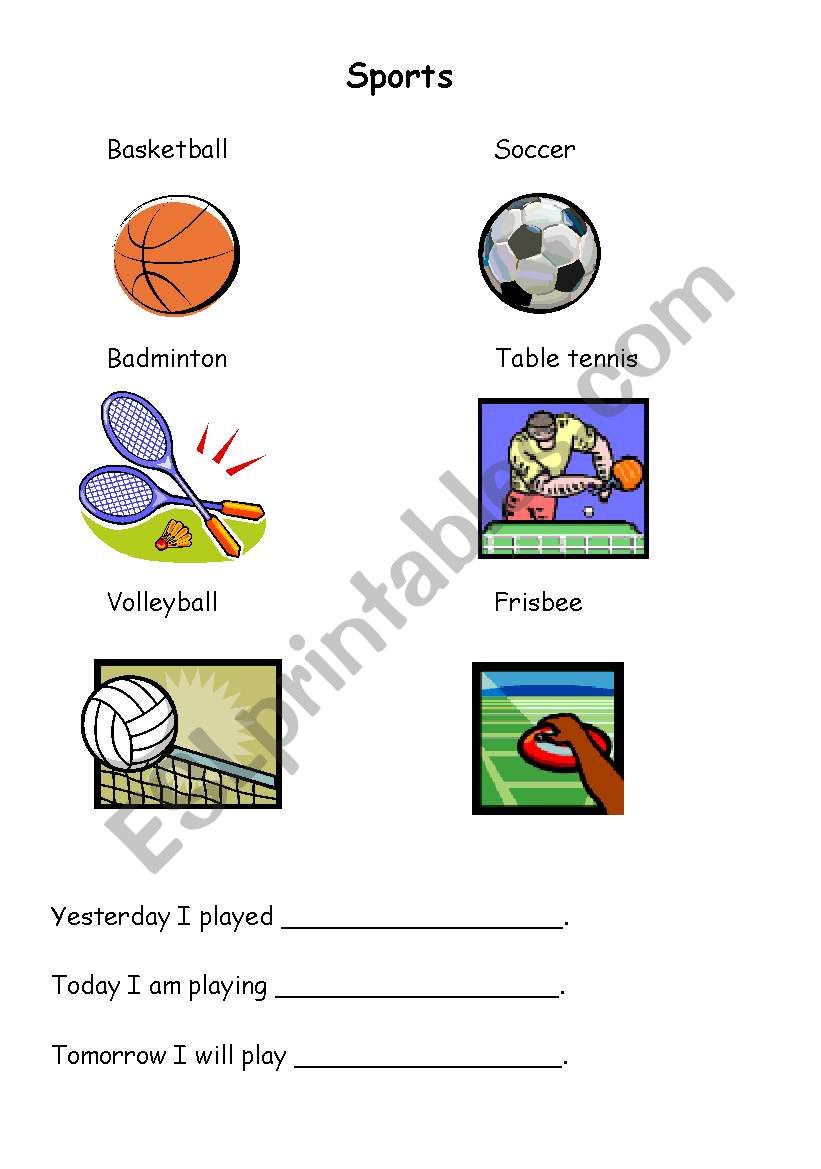 Sports worksheet