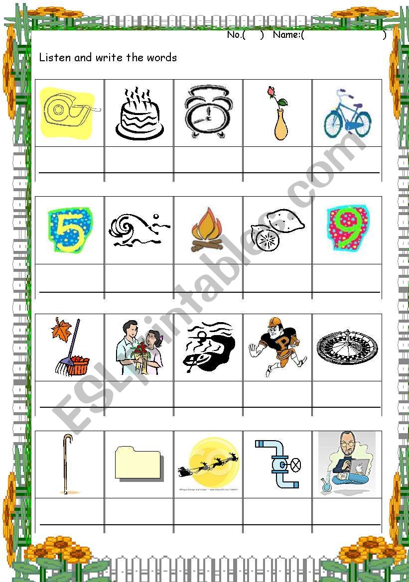 Phonics test  ---  Long a e  i   with silent e