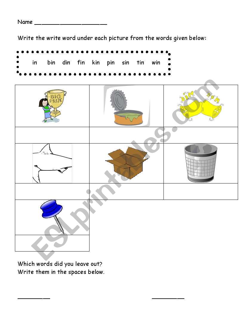 in word family worksheet