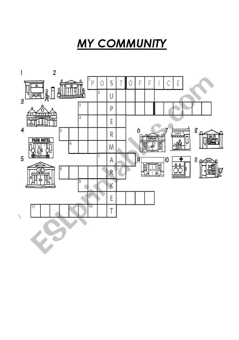 my community worksheet