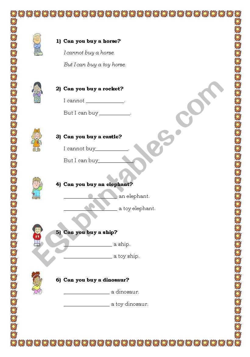 Can you buy? worksheet