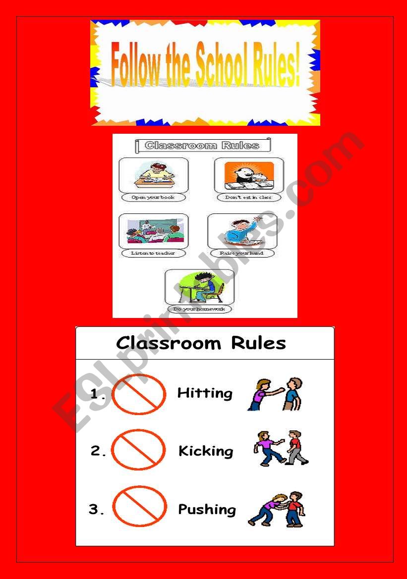 SCHOOL RULES worksheet