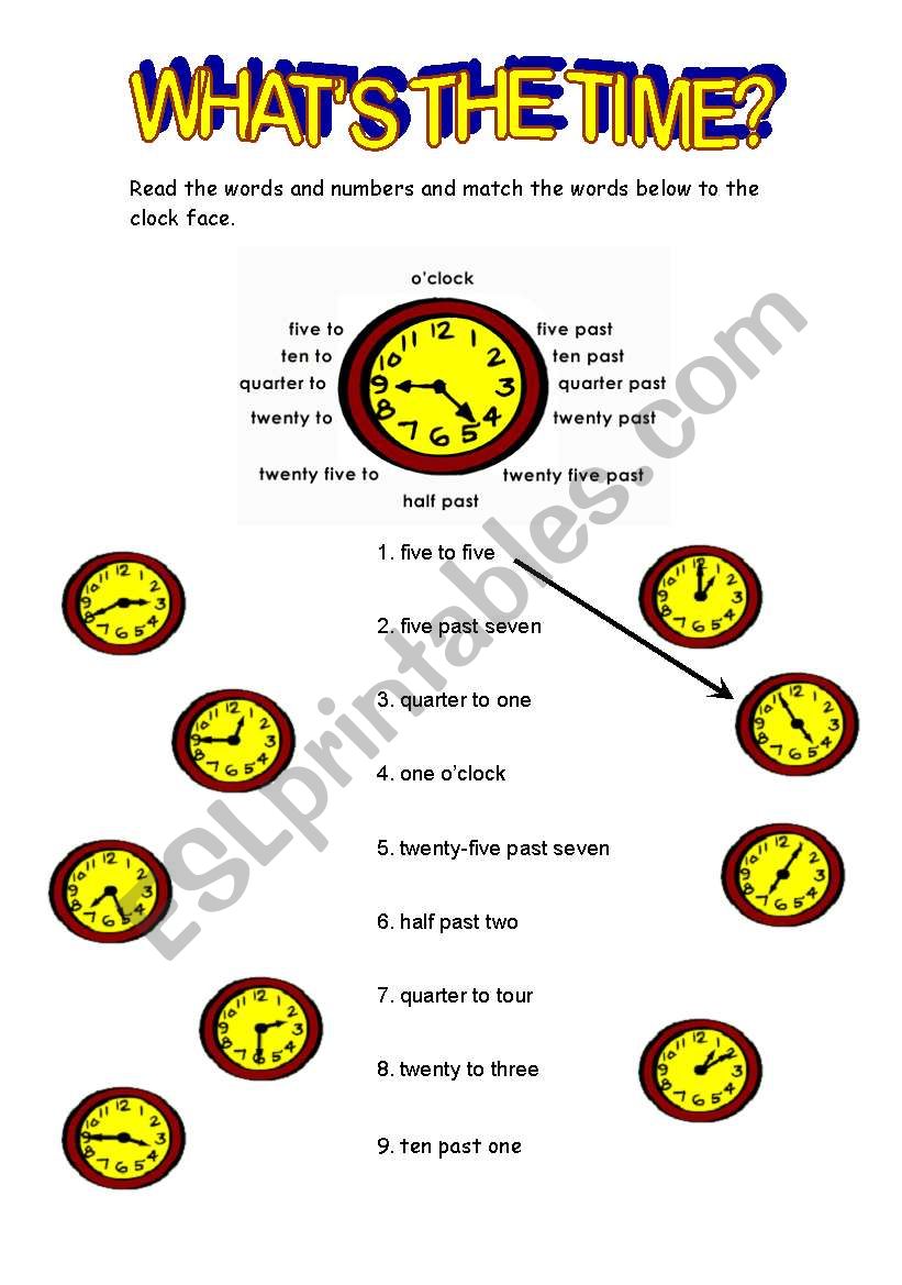 whats the time? worksheet