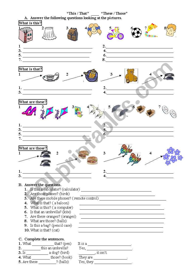 demonstrative pronouns worksheet