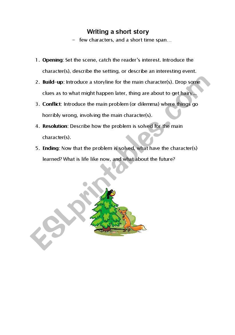 How to write a short story worksheet