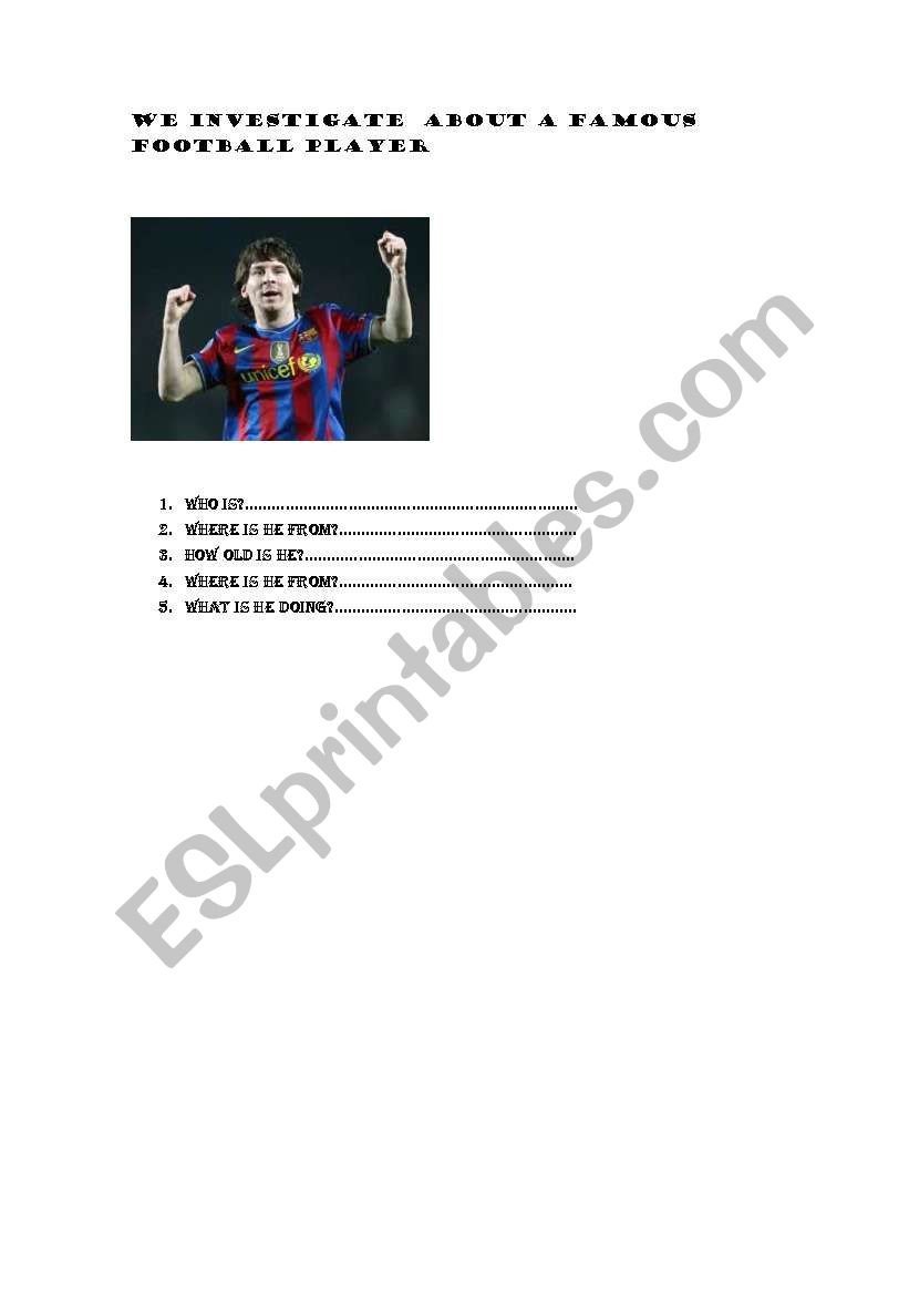 LIONEL MESSI worksheet