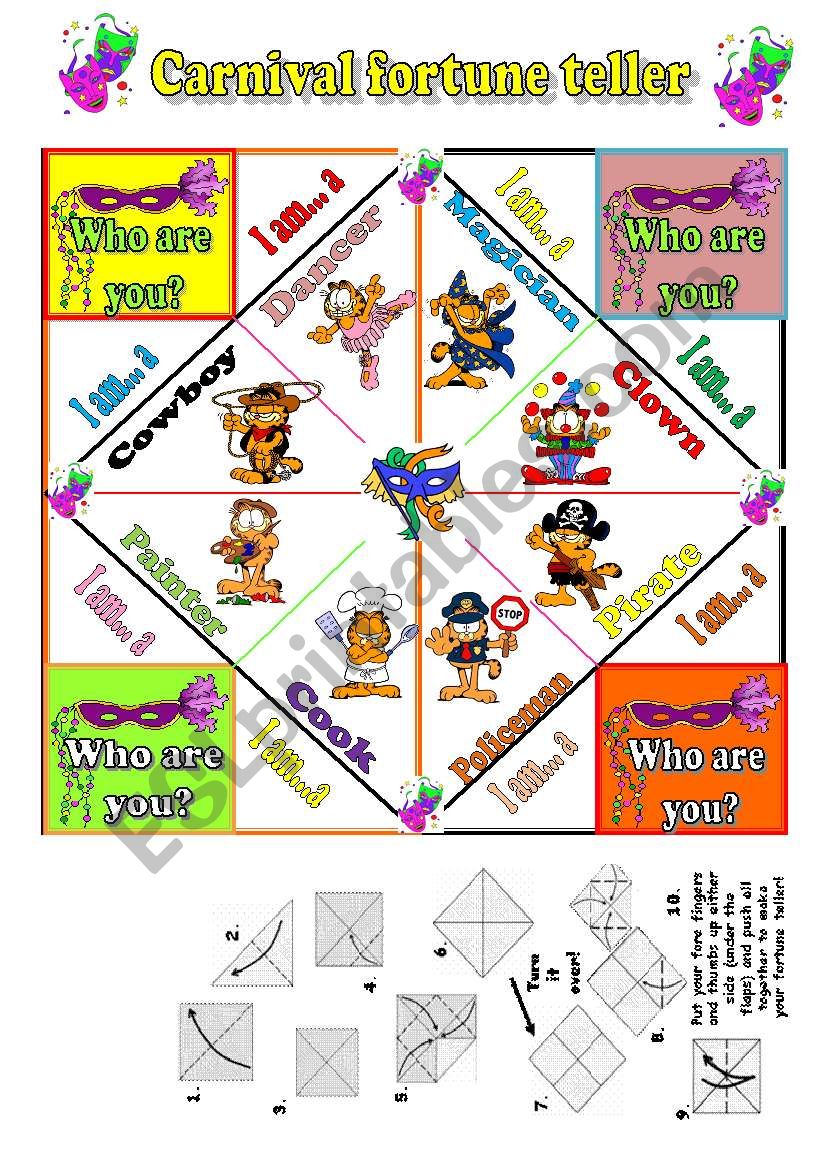 Carnival Fortune Teller worksheet