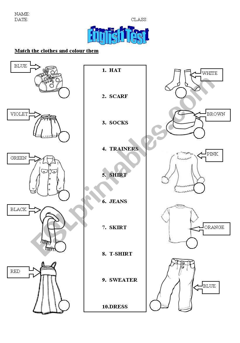 Clothes  worksheet