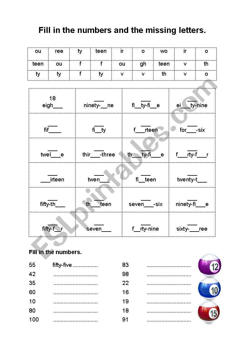 numbers from 1-100 worksheet