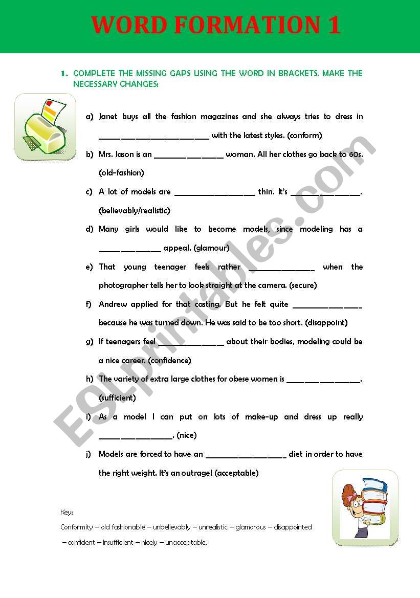 WORD FORMATION 1 worksheet