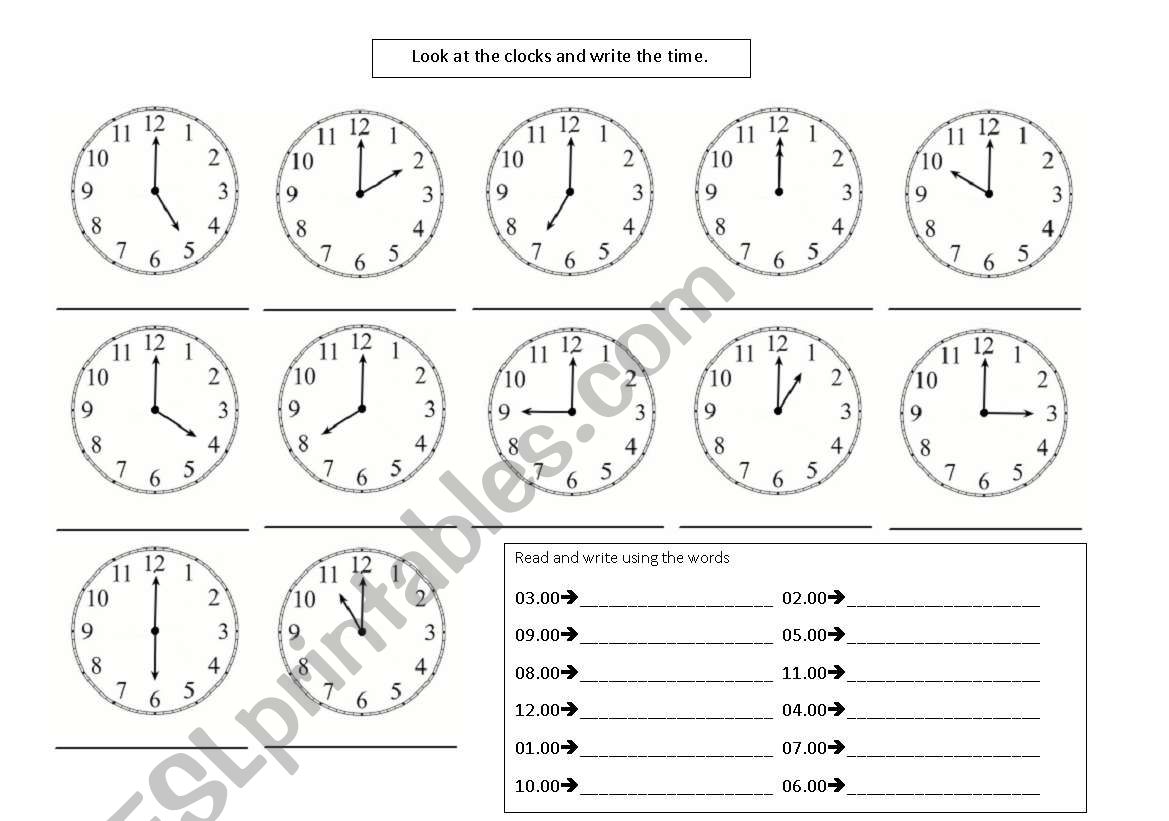 Time worksheet