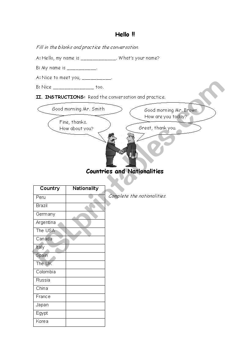 VERB TO BE-NATIONALITIES-JOBS worksheet