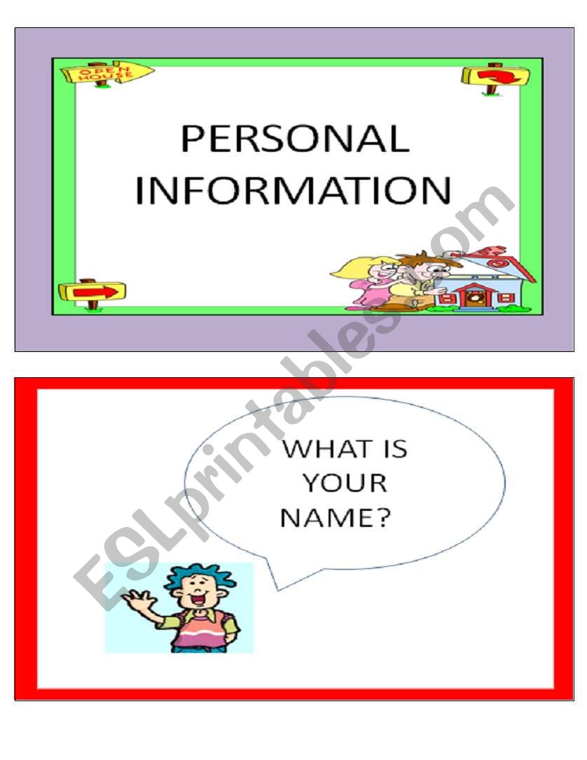 flashcards personal information