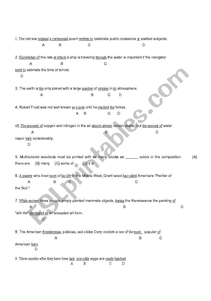 TOEIC Practice worksheet