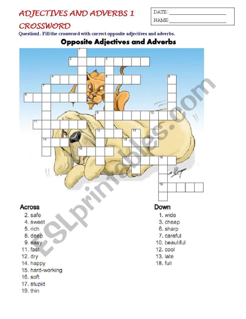 adjectives and adverbs_crosswords-basic