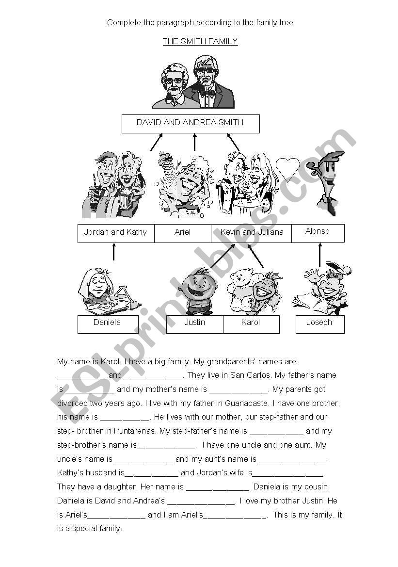 Family members worksheet