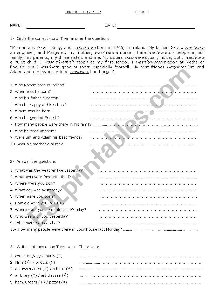 Test worksheet