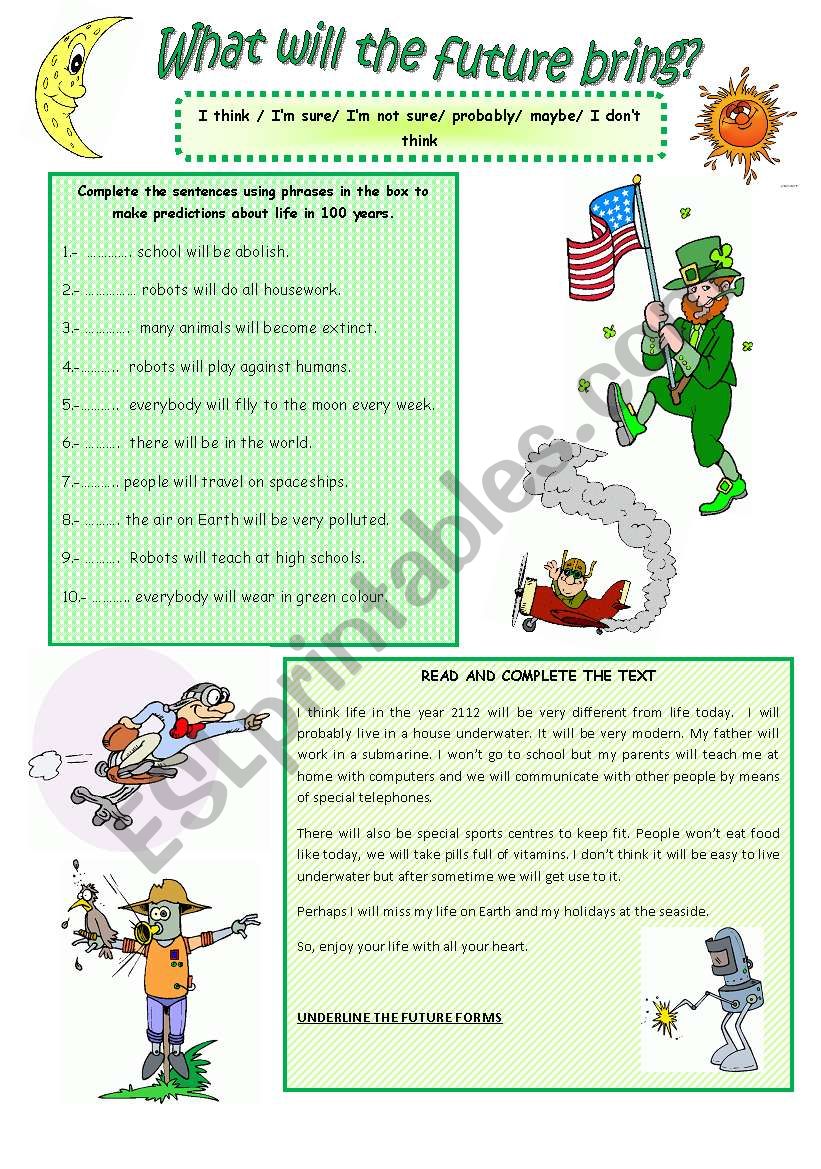 What will the future bring? worksheet