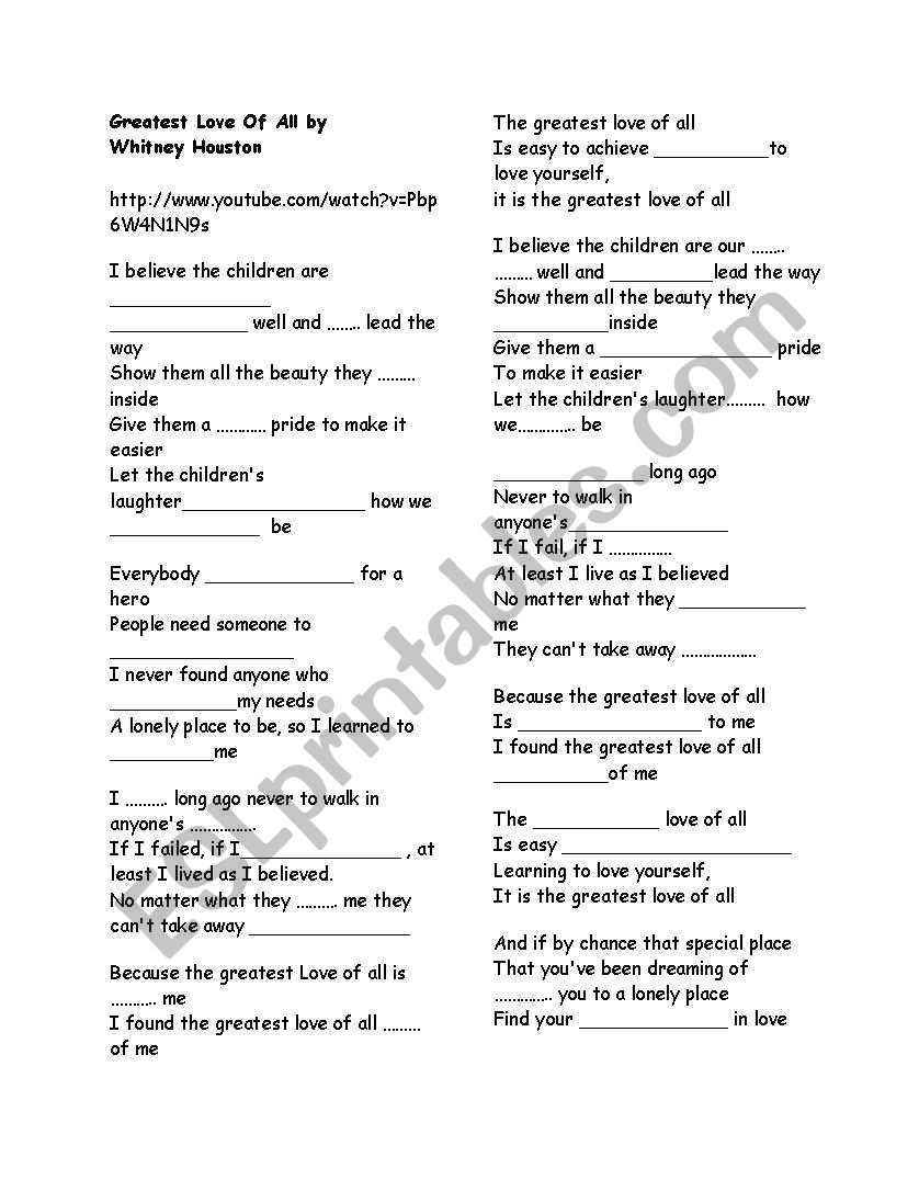 Greatest Love Of All by Whitney Houston