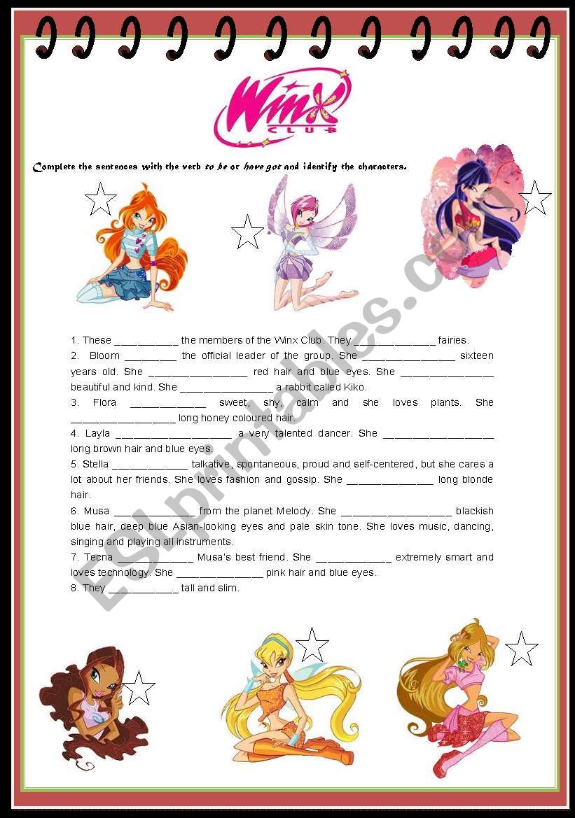 The Winx worksheet