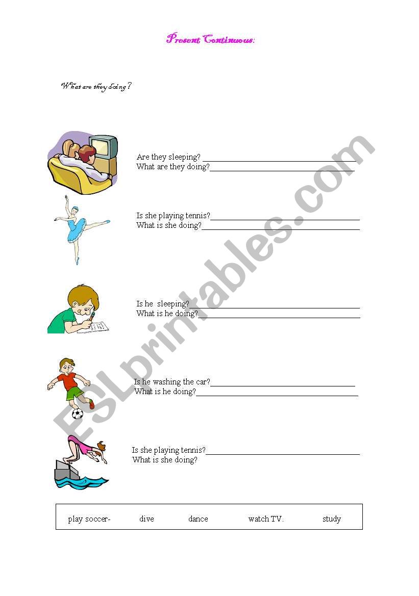 Present Continuous worksheet