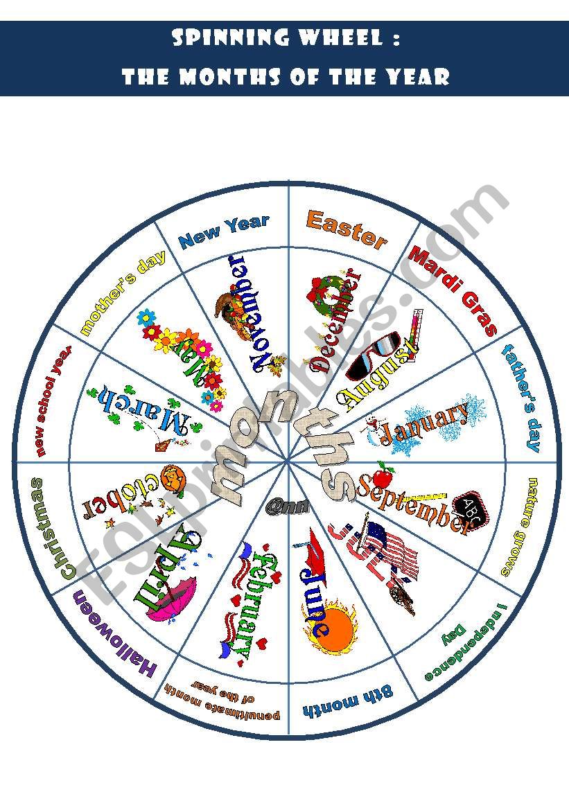 spinning wheel: THE MONTHS OF THE YEAR