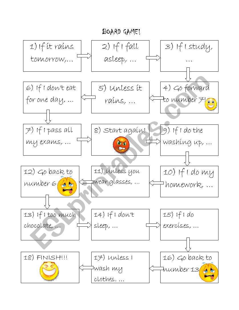 First conditional board game  worksheet