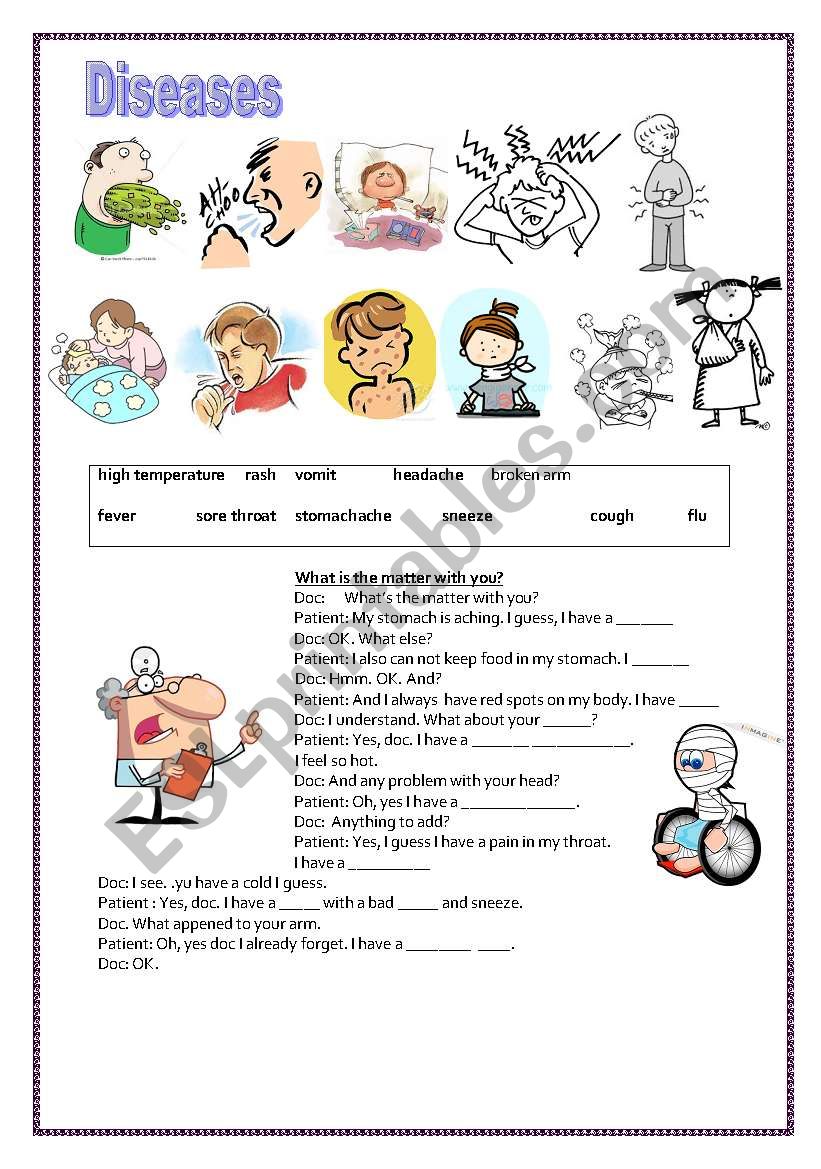 diseases worksheet