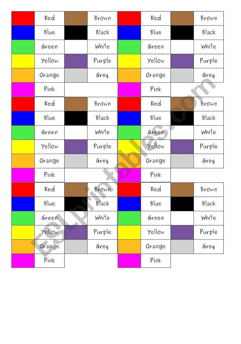 COLOURS FLASHCARDS worksheet