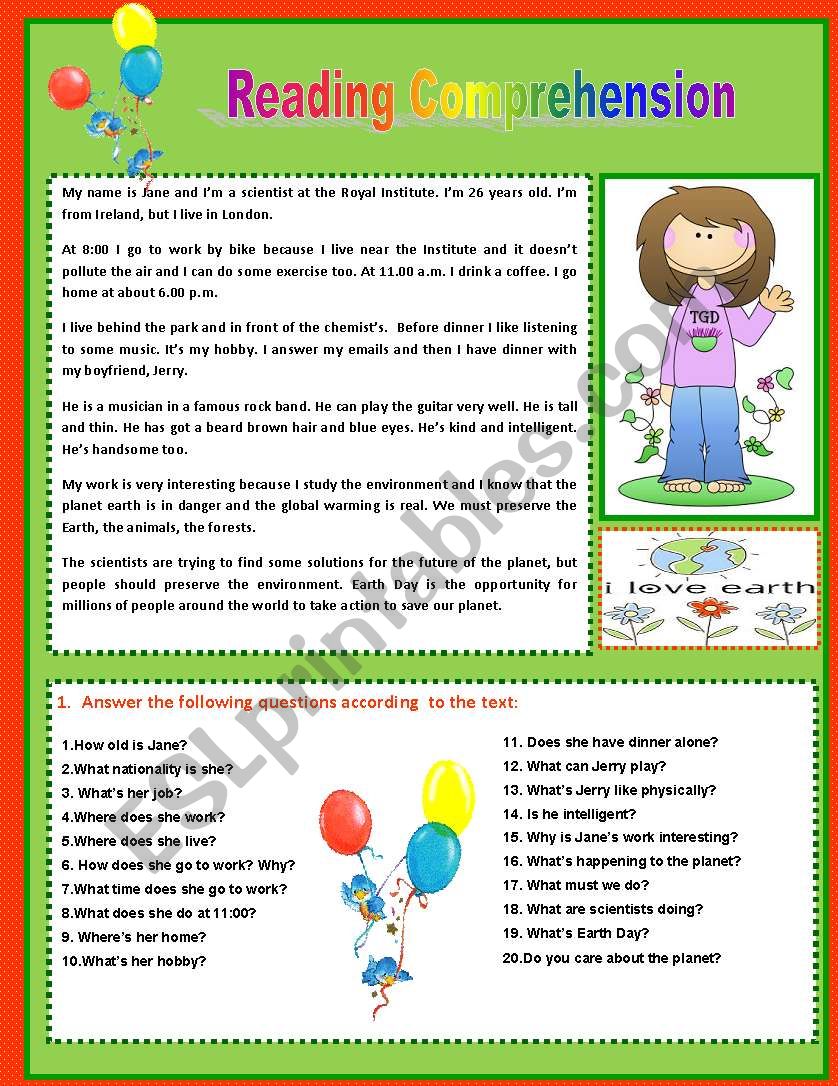 Reading Comprehension - 6th form