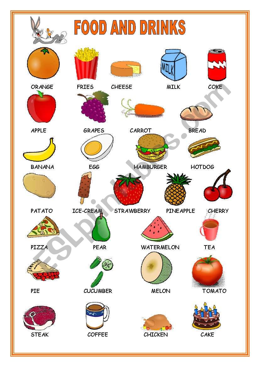 FOOD AND DRINKS ESL Worksheet By Sirenriver FOOD AND DRINKS ESL Worksheet By Sirenriver