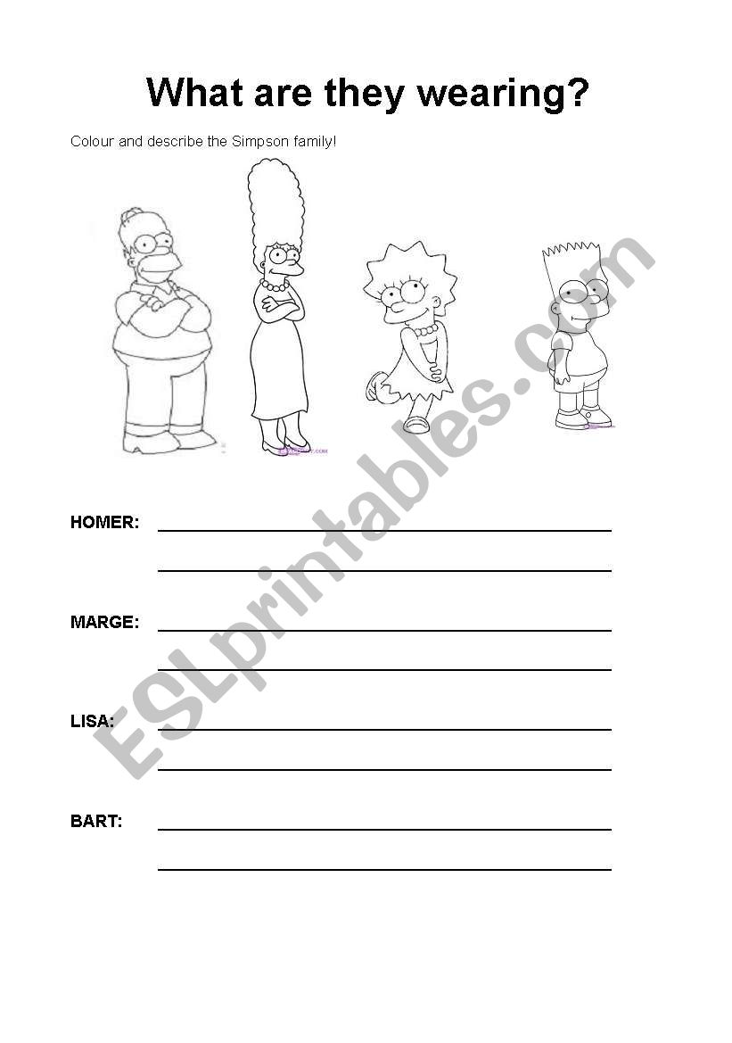 What are they wearing? worksheet