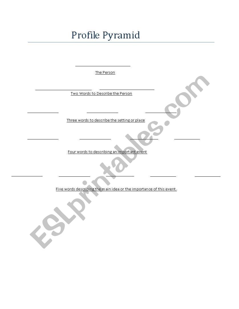 Profile Pyramid worksheet