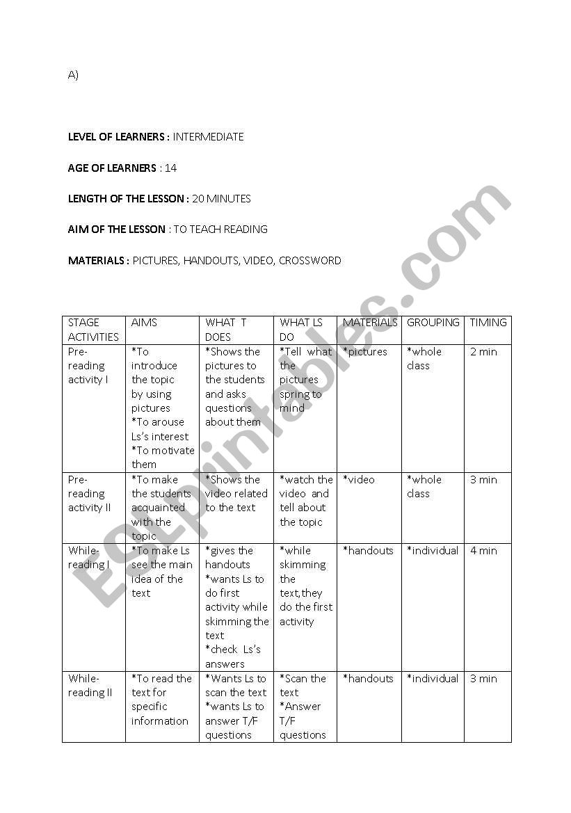 drama aktivity worksheet