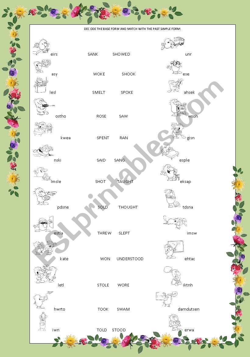 Irregular verbs 3 worksheet