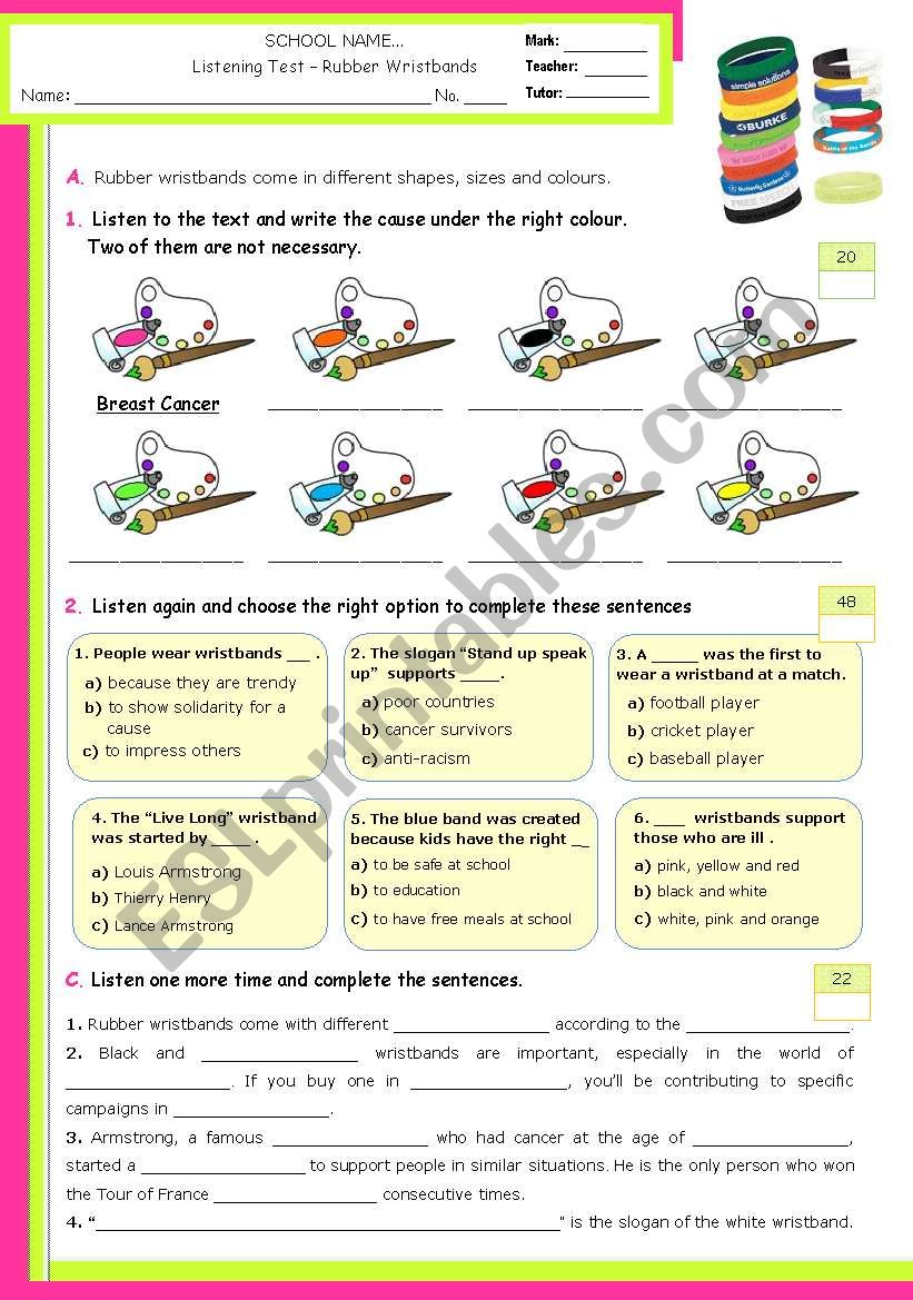Rubber Wristbands - WhatÂ´s their meaning?  -  Listening test
