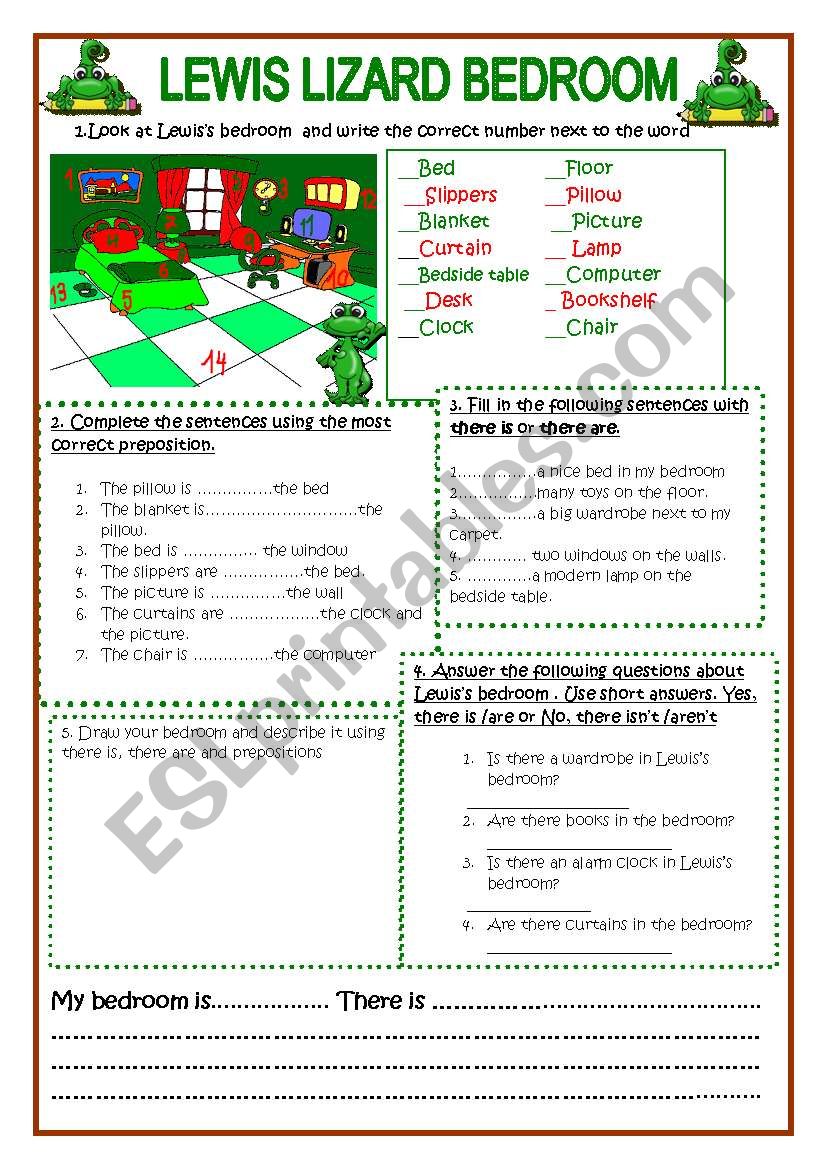 LEWISS BEDROOM worksheet