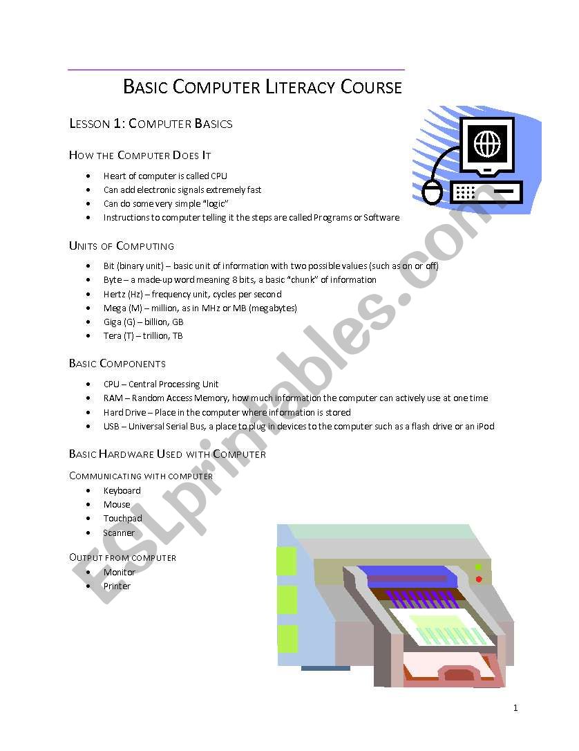 Basic Computer Literacy Course