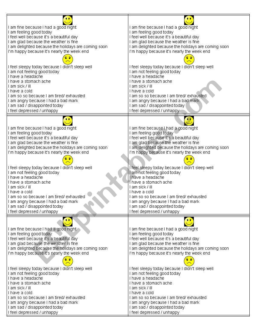 How are you today ?  worksheet