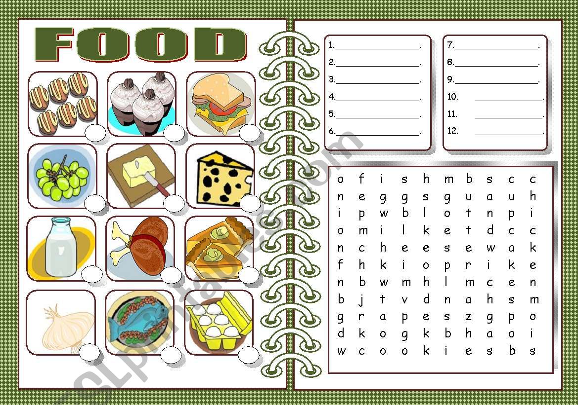 food worksheet