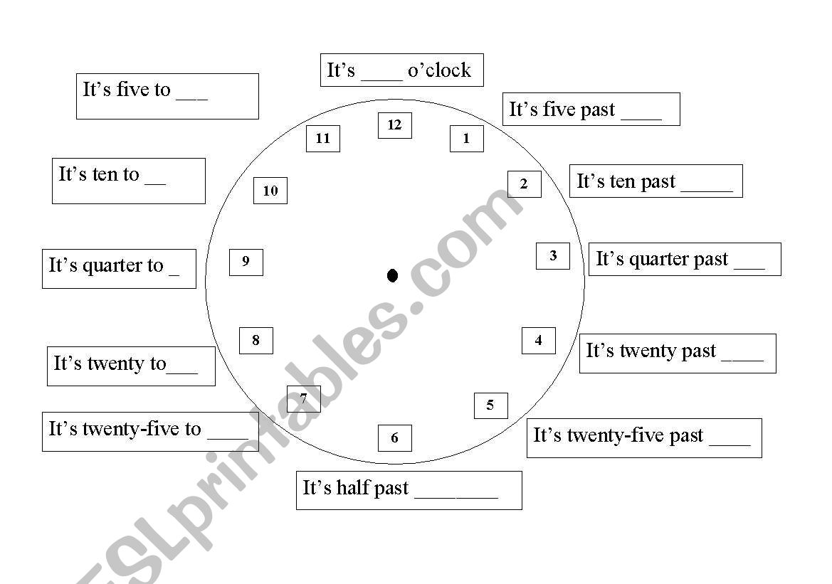 Clock worksheet