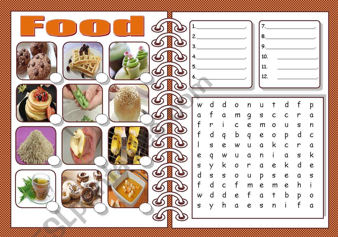 food 2 worksheet